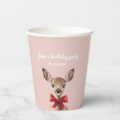 Roze en rode herten | Verjaardagsfeest in Woodland Papieren Bekers (Voorkant)