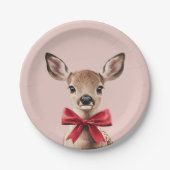 Roze en rode herten | Verjaardagsfeest in Woodland Papieren Bordje (Voorkant)