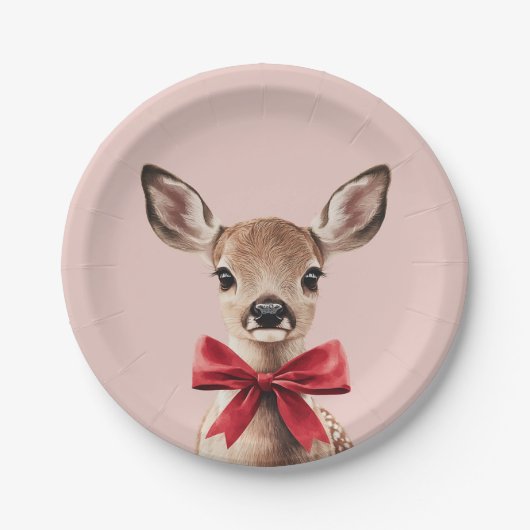 Roze en rode herten | Verjaardagsfeest in Woodland Papieren Bordje (Voorkant)