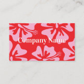 Roze en rode Hibiscus bloem moderne bloemen Visitekaartje (Voorkant)