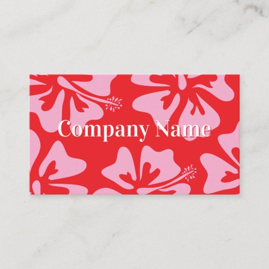 Roze en rode Hibiscus bloem moderne bloemen Visitekaartje (Voorkant)