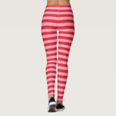 Roze en rode horizontale streep leggings (Achterkant)