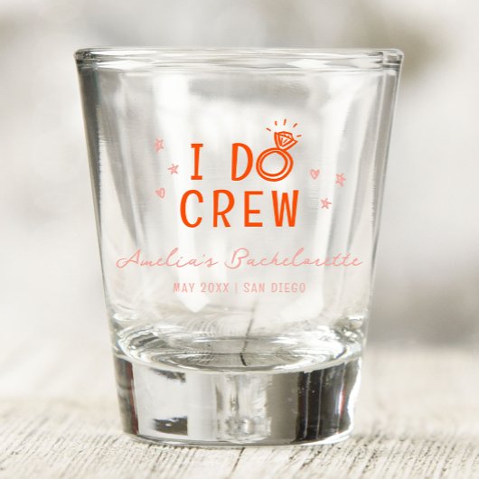 Roze en Rode I Do Crew Schets Bachelorette Feest Shot Glas
