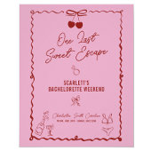 Roze en Rode Kers Bachelorette Feestweekend Perfect Poster