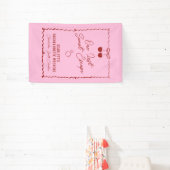 Roze en Rode Kers Bachelorette Feestweekend Spandoek (Insitu)