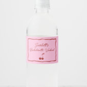 Roze en Rode Kers Bachelorette Feestweekend Waterfles Etiket