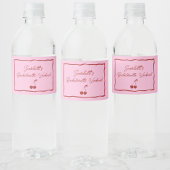 Roze en Rode Kers Bachelorette Feestweekend Waterfles Etiket