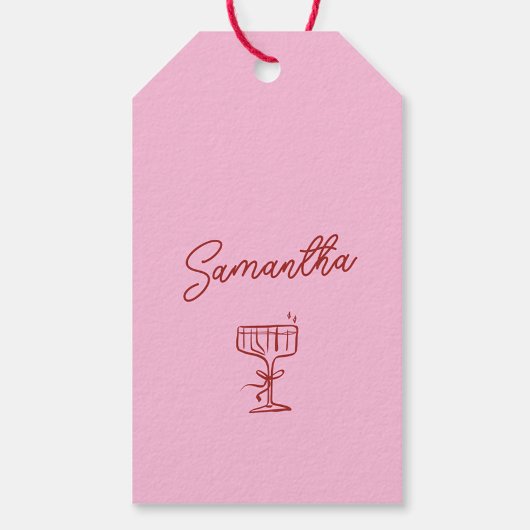 Roze en Rode Kers Bachelorette Weekend Cadeaulabel