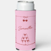 Roze en rode kers bachelorette-weekend mini seltzer blikjeskoeler