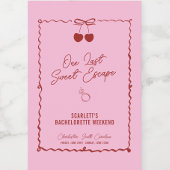 Roze en Rode Kers Bachelorette Weekend Mini Wijn Etiket