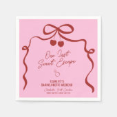Roze en rode kers bachelorette-weekend servet (Voorkant)