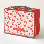 Roze en rode kers | Daisy patroon Rugzak (Voorkant)