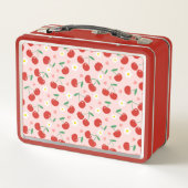 Roze en rode kers | Daisy patroon Rugzak (Achterkant)