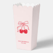 Roze en rode kers | Verjaardagsfeestje Treat Bag Bedankdoosjes (Achterkant)