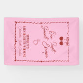 Roze en Rode Kersen Bachelorette-feestweekend Spandoek (Horizontaal)