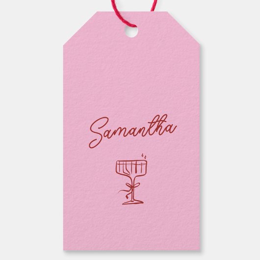 Roze en Rode Kersen Bachelorette Weekend Cadeaulabel