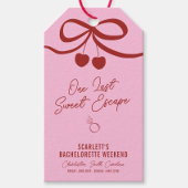 Roze en Rode Kersen Bachelorette Weekend Cadeaulabel