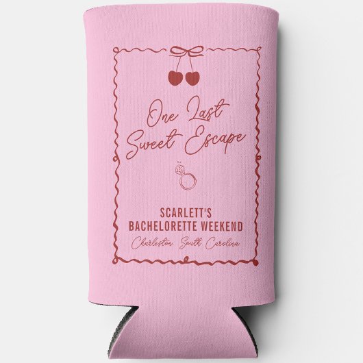 Roze en Rode Kersen Bachelorette Weekend Mini Seltzer Blikjeskoeler
