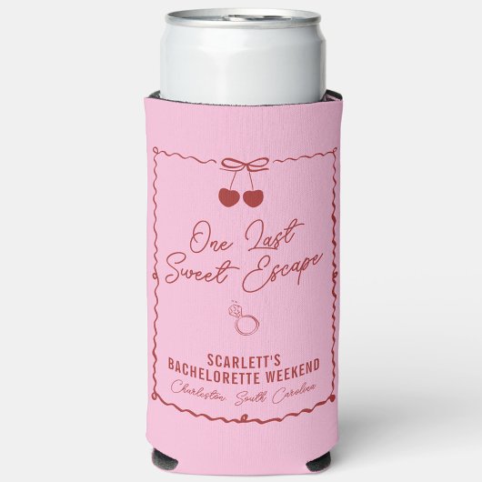 Roze en Rode Kersen Bachelorette Weekend Mini Seltzer Blikjeskoeler