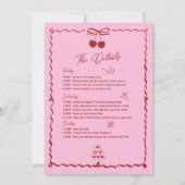 Roze en Rode Kersen Bachelorette Weekend Route Kaart (Achterkant)