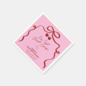 Roze en Rode Kersen Bachelorette Weekend Servet (Hoek)