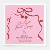 Roze en Rode Kersen Bachelorette Weekend Servet