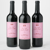 Roze en Rode Kersen Bachelorette Weekend Wijn Etiket