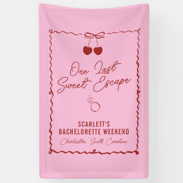 Roze en rode kersen vrijgezellenfeest weekend spandoek