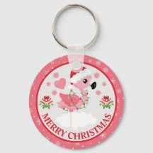 Roze en Rode Kerst Flamingo Winter