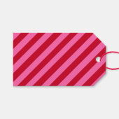 Roze en rode kerst pepermunt strepen cadeaulabel (Voorkant (Horizontaal))