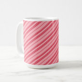 Roze en rode kerst snoepstripes koffiemok (Voorkant links)