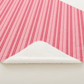 Roze en rode kerst snoepstripes  sherpa deken (3/4)