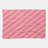 Roze en rode kerst snoepstripes theedoek (Horizontaal)