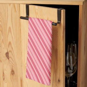 Roze en rode kerst snoepstripes  theedoek