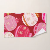 Roze en rode kerstballen bad handdoek (Handdoek)