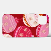Roze en rode kerstballen Case-Mate iPhone case (Achterkant (horizontaal))