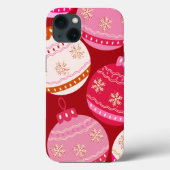 Roze en rode kerstballen Case-Mate iPhone case (Achterkant)