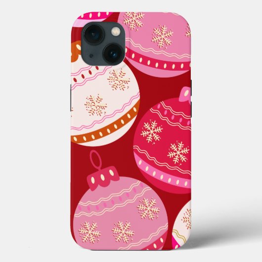 Roze en rode kerstballen Case-Mate iPhone case (Achterkant)