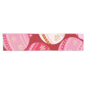 Roze en rode kerstballen korte tafelloper (Horizontaal)