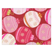 Roze en rode kerstballen tafelkleed (Voorkant (Horizontaal))