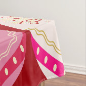 Roze en rode kerstballen tafelkleed (Voorbeeld)