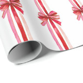 Roze en rode kerstbogen cadeaupapier (Rol Hoek)