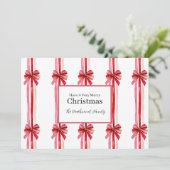 Roze en rode kerstbogen feestdagenkaart (Staand voorkant)