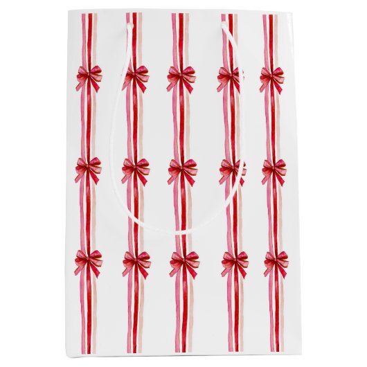 Roze en rode kerstbogen medium cadeauzakje (Voorkant)