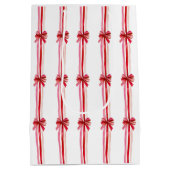 Roze en rode kerstbogen medium cadeauzakje (Achterkant)