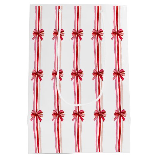 Roze en rode kerstbogen medium cadeauzakje (Achterkant)