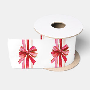 Roze en rode kerstbogen satijnen lint