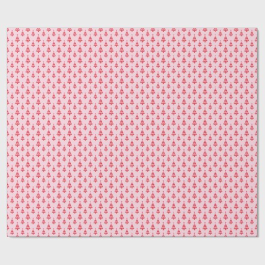 Roze en rode kerstboom cadeaupapier (Vlak)