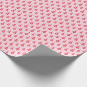 Roze en rode kerstboom cadeaupapier (Hoek)