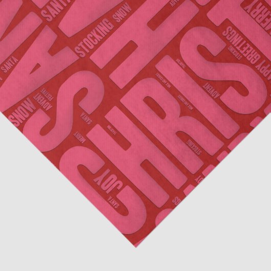 Roze en rode kerstkunst tissuepapier (Detail)